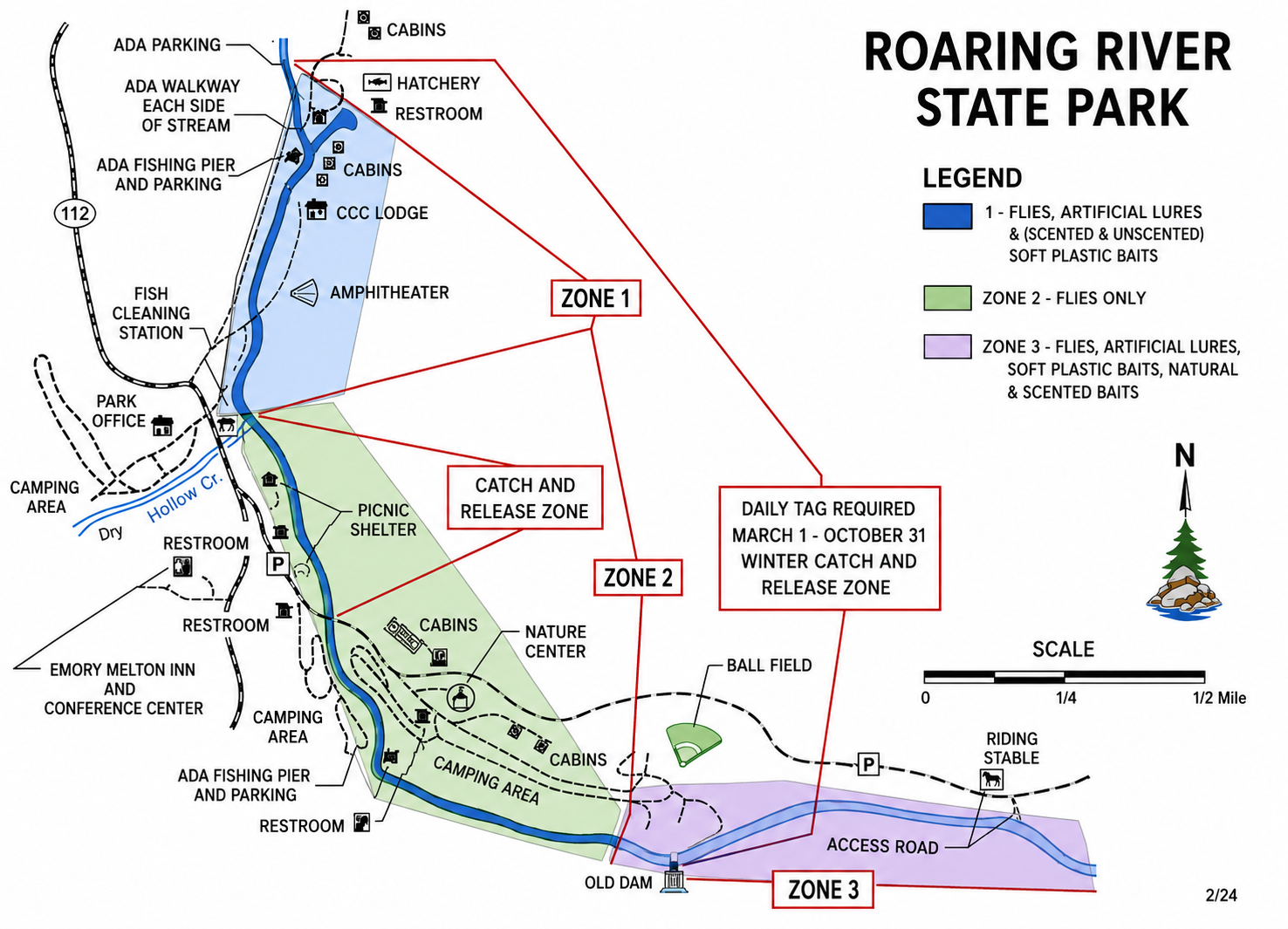 Roaring River Trout Park Official Zone Map